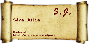 Séra Júlia névjegykártya