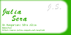 julia sera business card